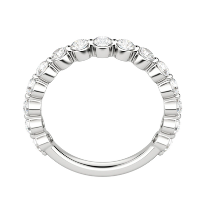 Round Cut Shared Prong Semi-Eternity Band (1 tcw), Lab Grown Diamonds