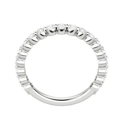 Round Cut Shared Prong Semi-Eternity Band (1/2 tcw), Lab Grown Diamonds