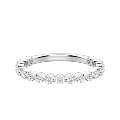 Round Cut Shared Prong Semi-Eternity Band (1/2 tcw), Lab Grown Diamonds