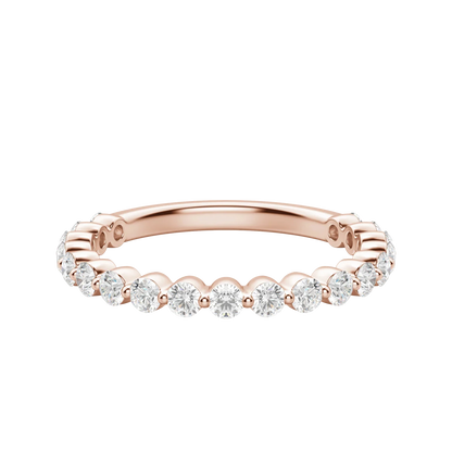 Round Cut Shared Prong Semi-Eternity Band (1/2 tcw), Lab Grown Diamonds