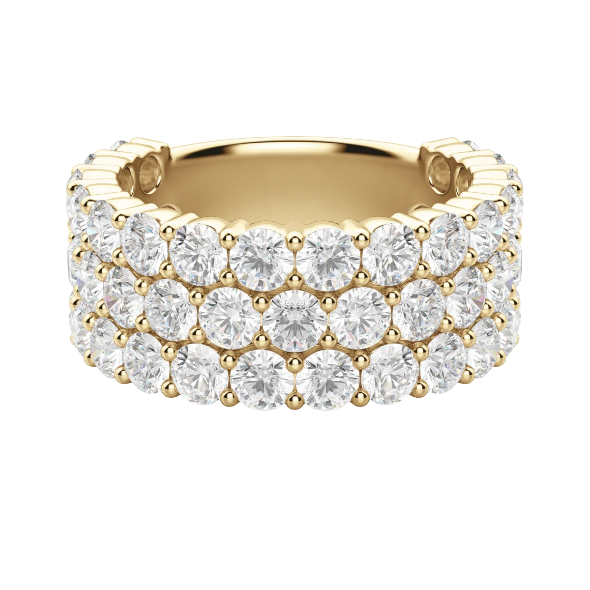 Round Cut Bold Pave Semi-Eternity Band (4 tcw), Lab Grown Diamonds