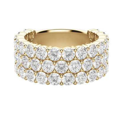 Round Cut Bold Pave Semi-Eternity Band (4 tcw), Lab Grown Diamonds