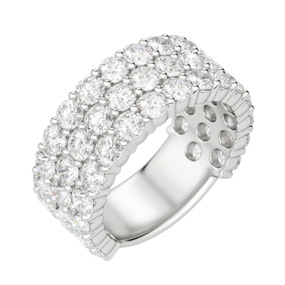 Round Cut Bold Pave Semi-Eternity Band (4 tcw), Lab Grown Diamonds