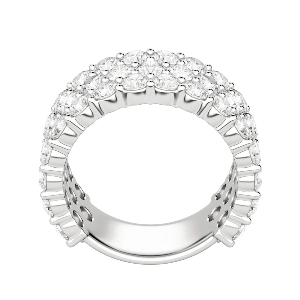 Round Cut Bold Pave Semi-Eternity Band (4 tcw), Lab Grown Diamonds