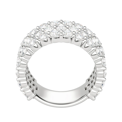 Round Cut Bold Pave Semi-Eternity Band (4 tcw), Lab Grown Diamonds