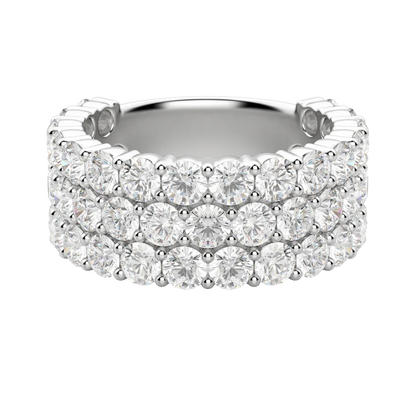 Round Cut Bold Pave Semi-Eternity Band (4 tcw), Lab Grown Diamonds