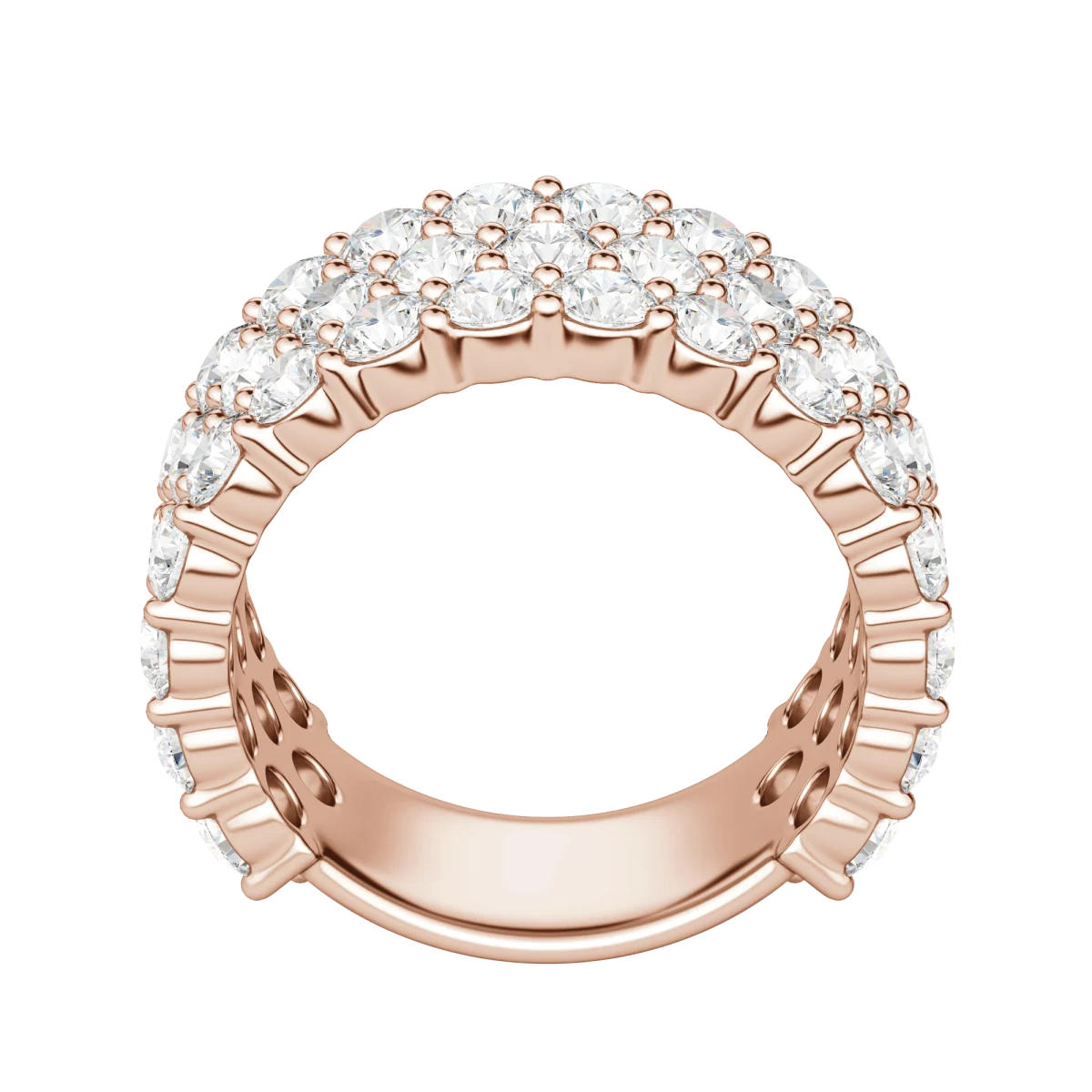 Round Cut Bold Pave Semi-Eternity Band (4 tcw), Lab Grown Diamonds