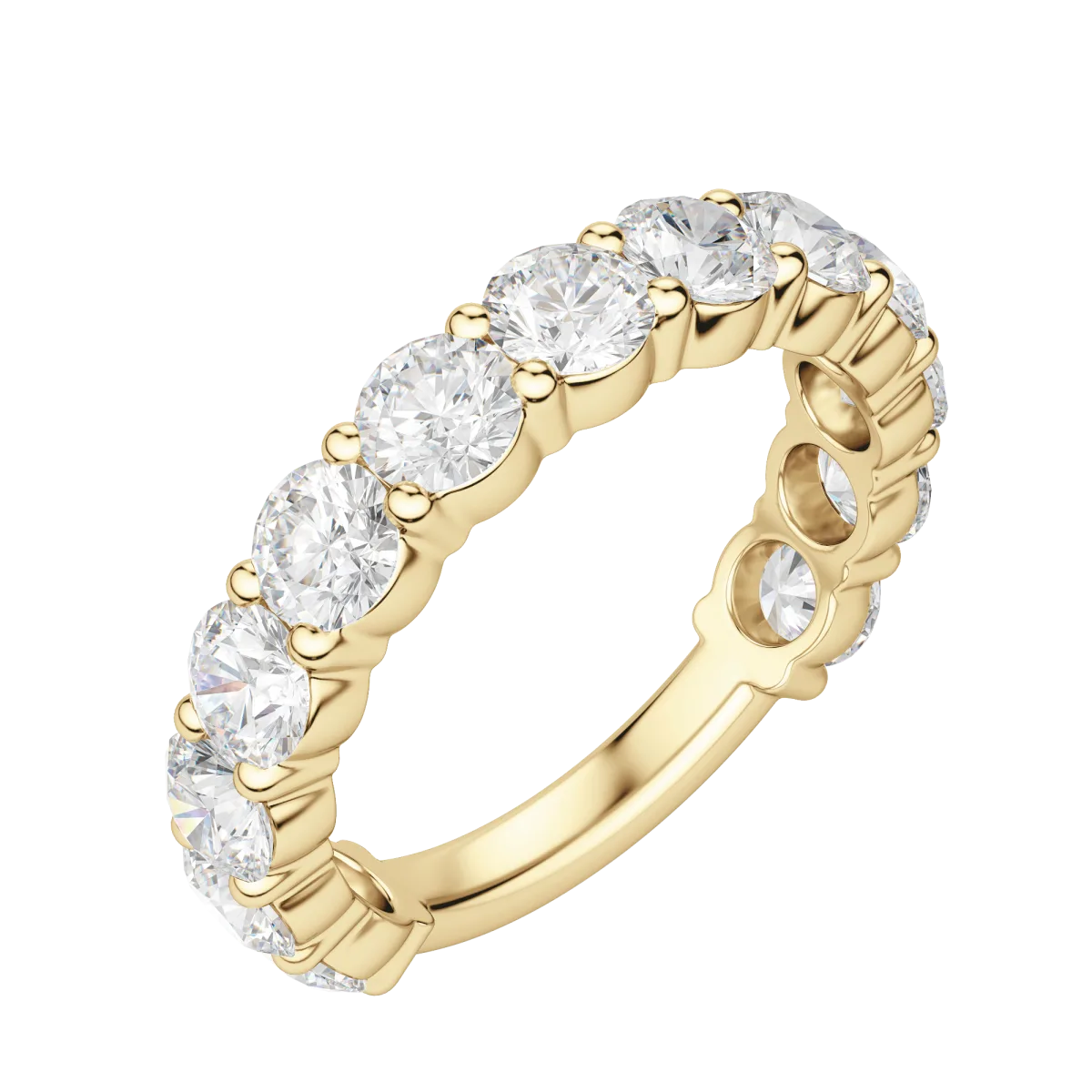 Round Cut Semi-Eternity Band (2 3/4 tcw), Lab Grown Diamonds