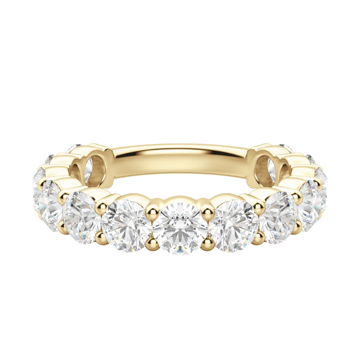 Round Cut Semi-Eternity Band (2 3/4 tcw), Lab Grown Diamonds