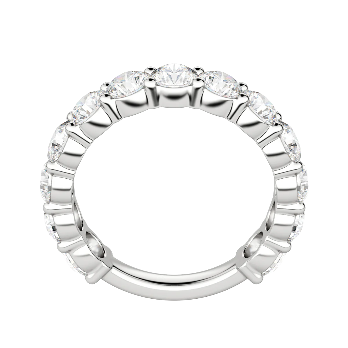 Round Cut Semi-Eternity Band (2 3/4 tcw), Lab Grown Diamonds