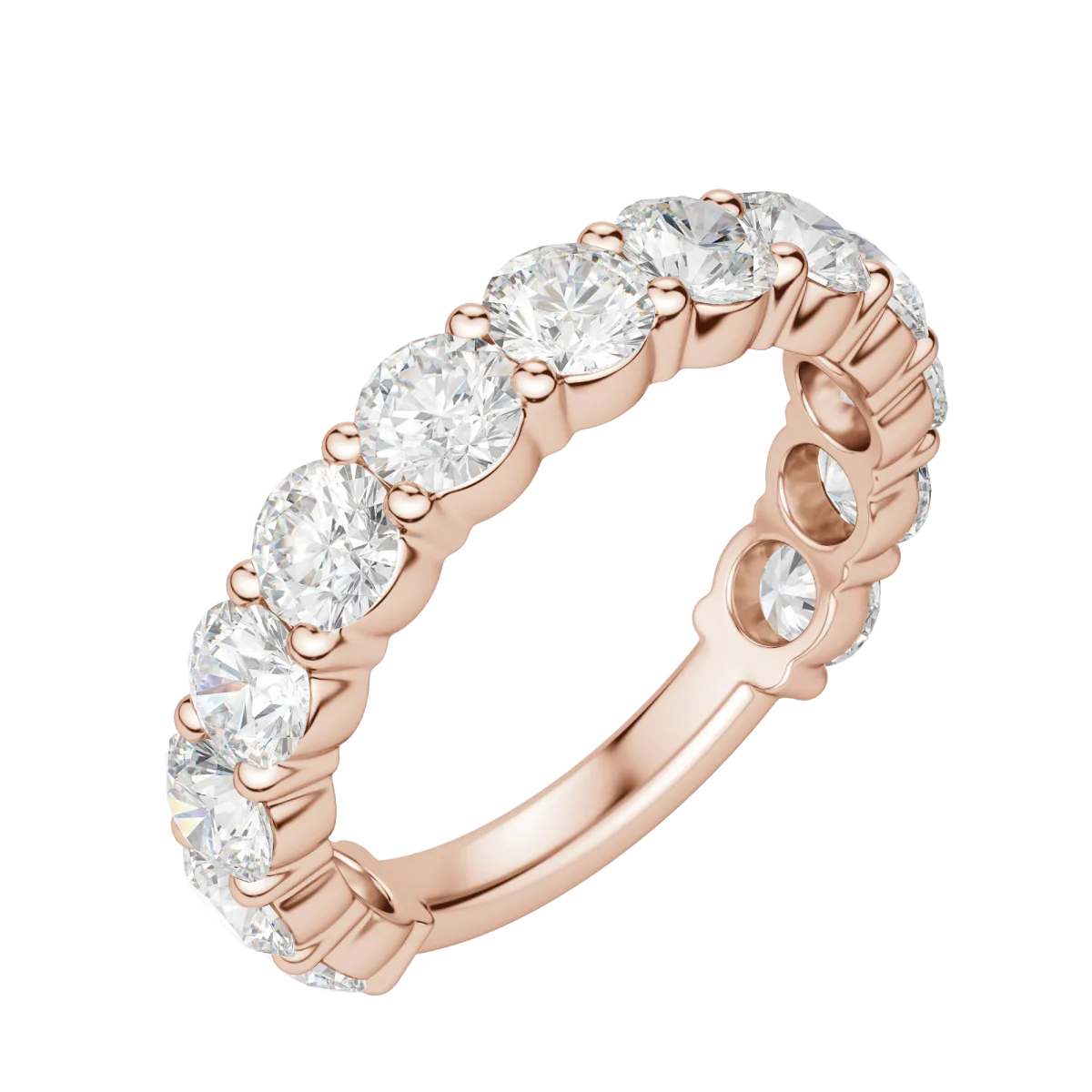 Round Cut Semi-Eternity Band (2 3/4 tcw), Lab Grown Diamonds