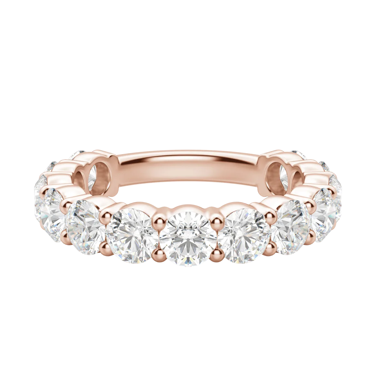 Round Cut Semi-Eternity Band (2 3/4 tcw), Lab Grown Diamonds