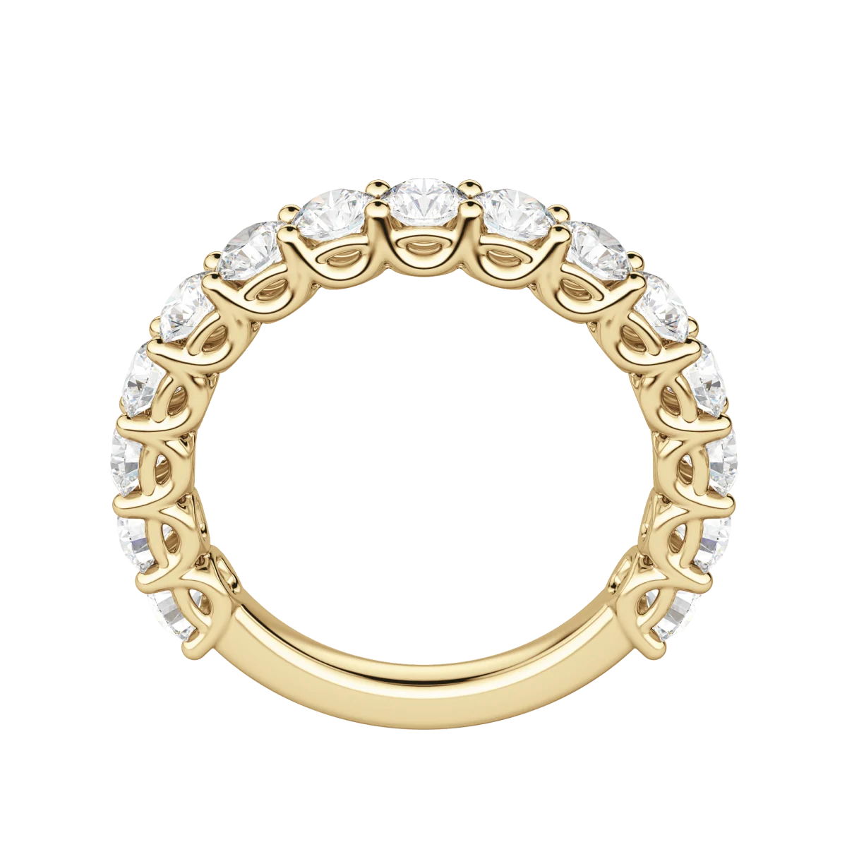 Round Cut Scallop Set Semi-Eternity Band (1 2/3 tcw), Lab Grown Diamonds