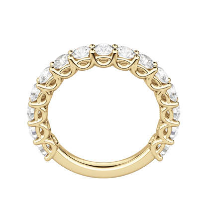 Round Cut Scallop Set Semi-Eternity Band (1 2/3 tcw), Lab Grown Diamonds