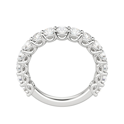 Round Cut Scallop Set Semi-Eternity Band (1 2/3 tcw), Lab Grown Diamonds