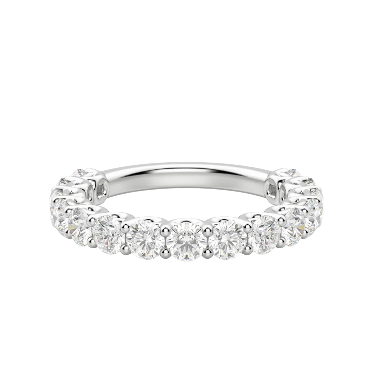 Round Cut Scallop Set Semi-Eternity Band (1 2/3 tcw), Lab Grown Diamonds