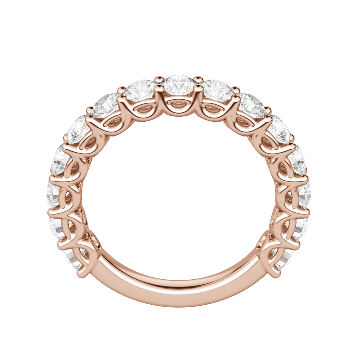 Round Cut Scallop Set Semi-Eternity Band (1 2/3 tcw), Lab Grown Diamonds