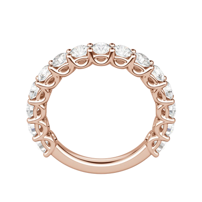 Round Cut Scallop Set Semi-Eternity Band (1 2/3 tcw), Lab Grown Diamonds