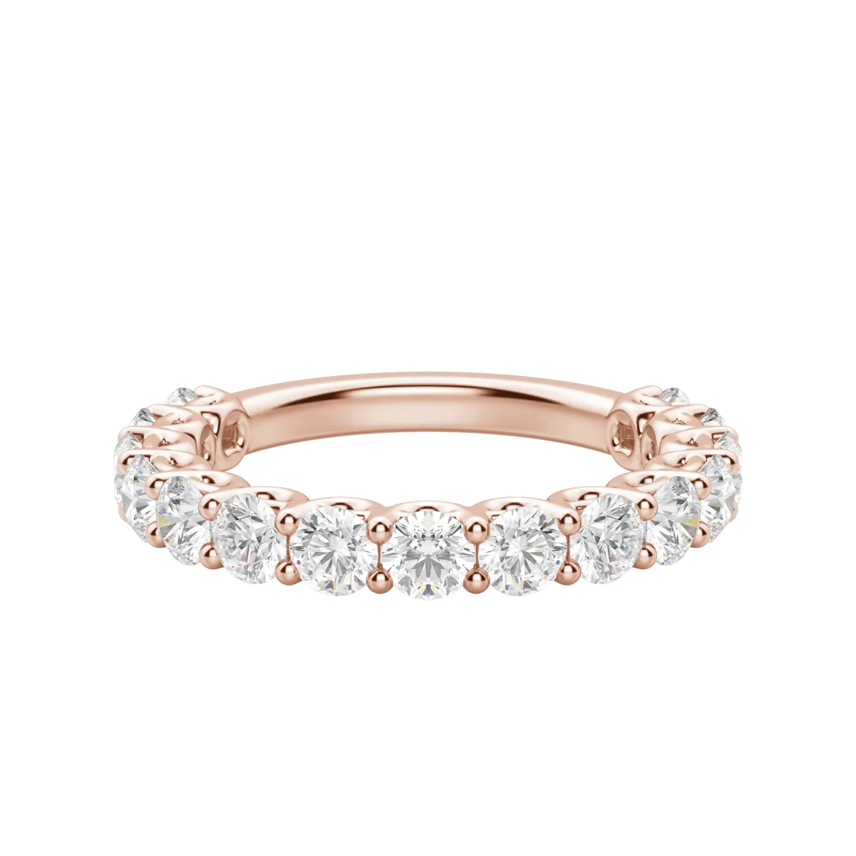 Round Cut Scallop Set Semi-Eternity Band (1 2/3 tcw), Lab Grown Diamonds