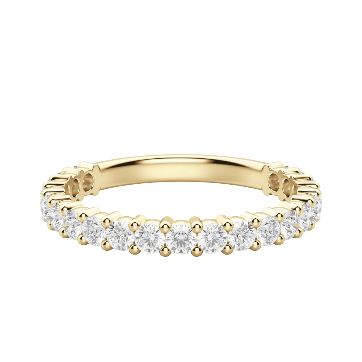 Round Cut Semi-Eternity Band (2/3 tcw), Lab Grown Diamonds