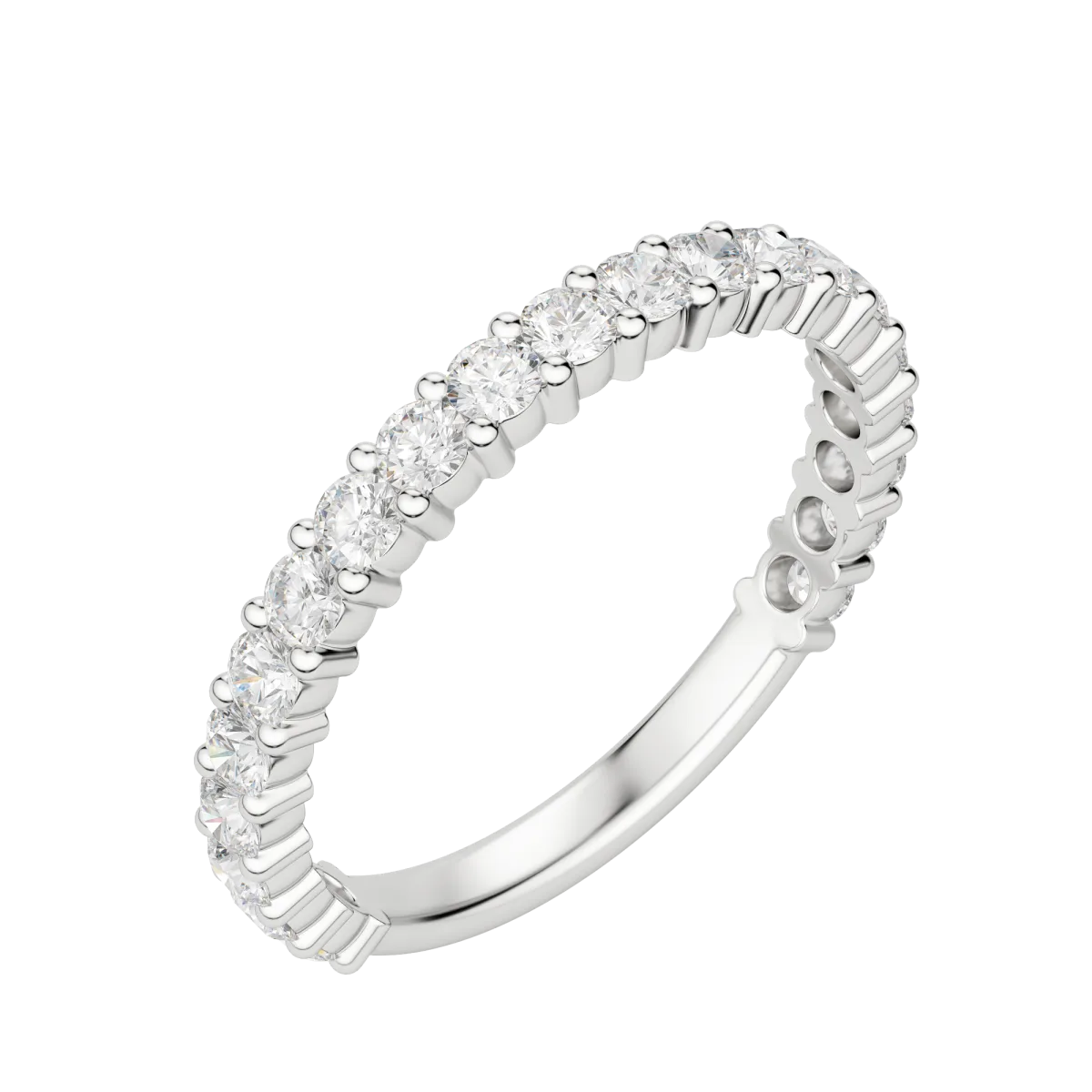 Round Cut Semi-Eternity Band (2/3 tcw), Lab Grown Diamonds