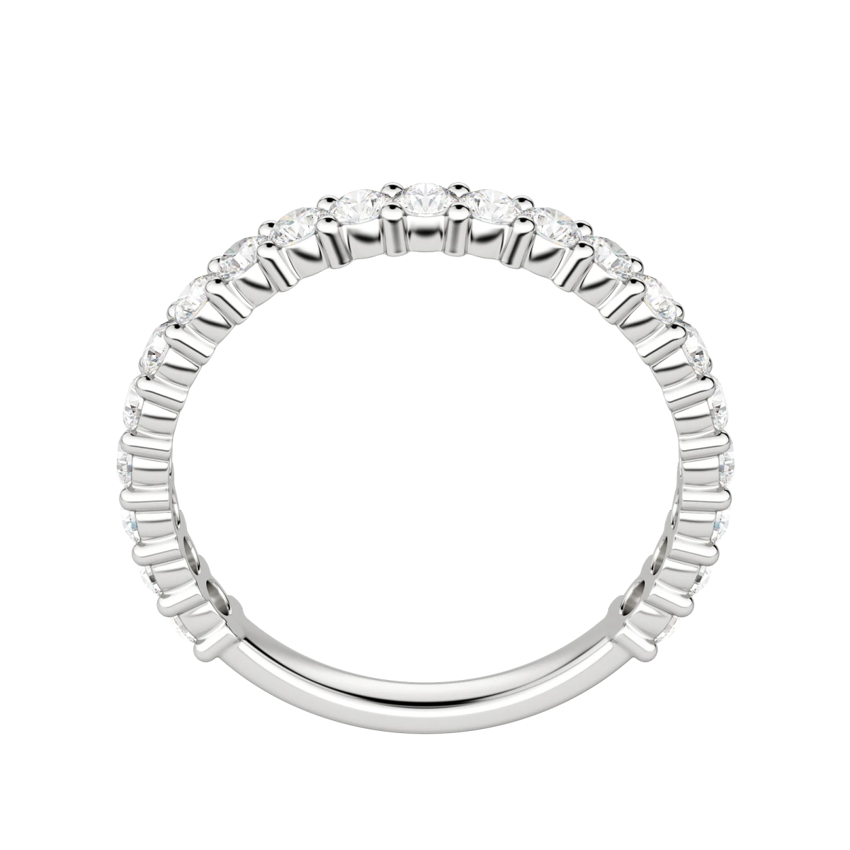 Round Cut Semi-Eternity Band (2/3 tcw), Lab Grown Diamonds