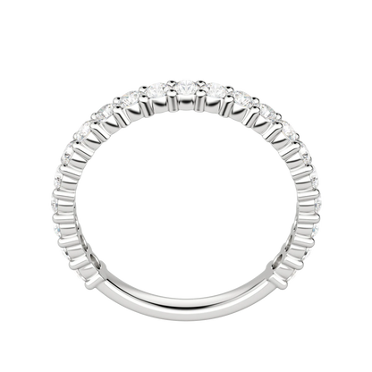 Round Cut Semi-Eternity Band (2/3 tcw), Lab Grown Diamonds