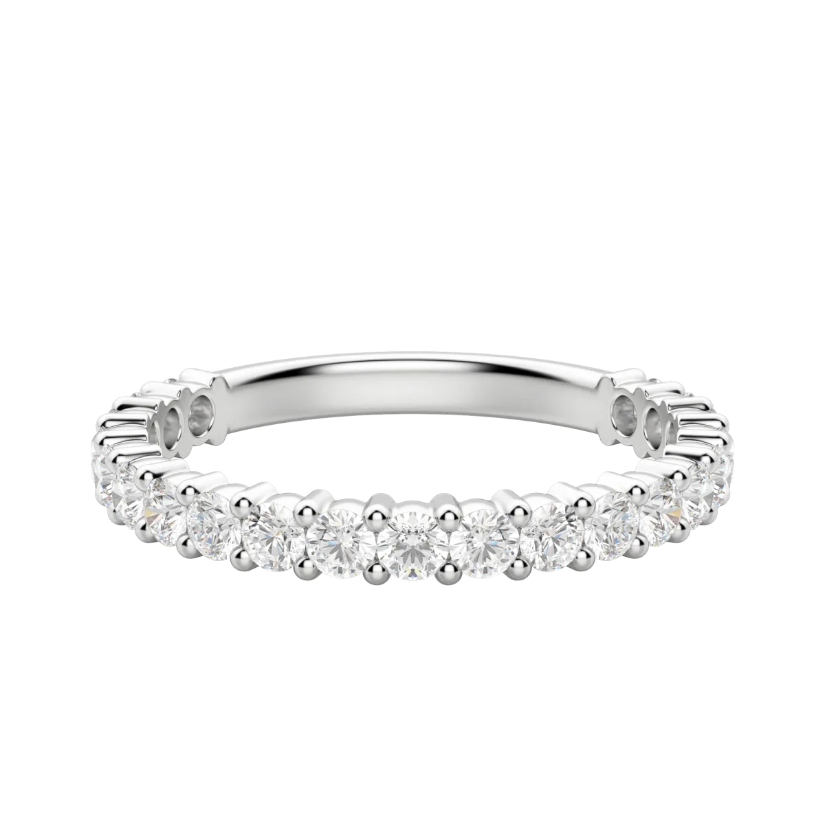 Round Cut Semi-Eternity Band (2/3 tcw), Lab Grown Diamonds