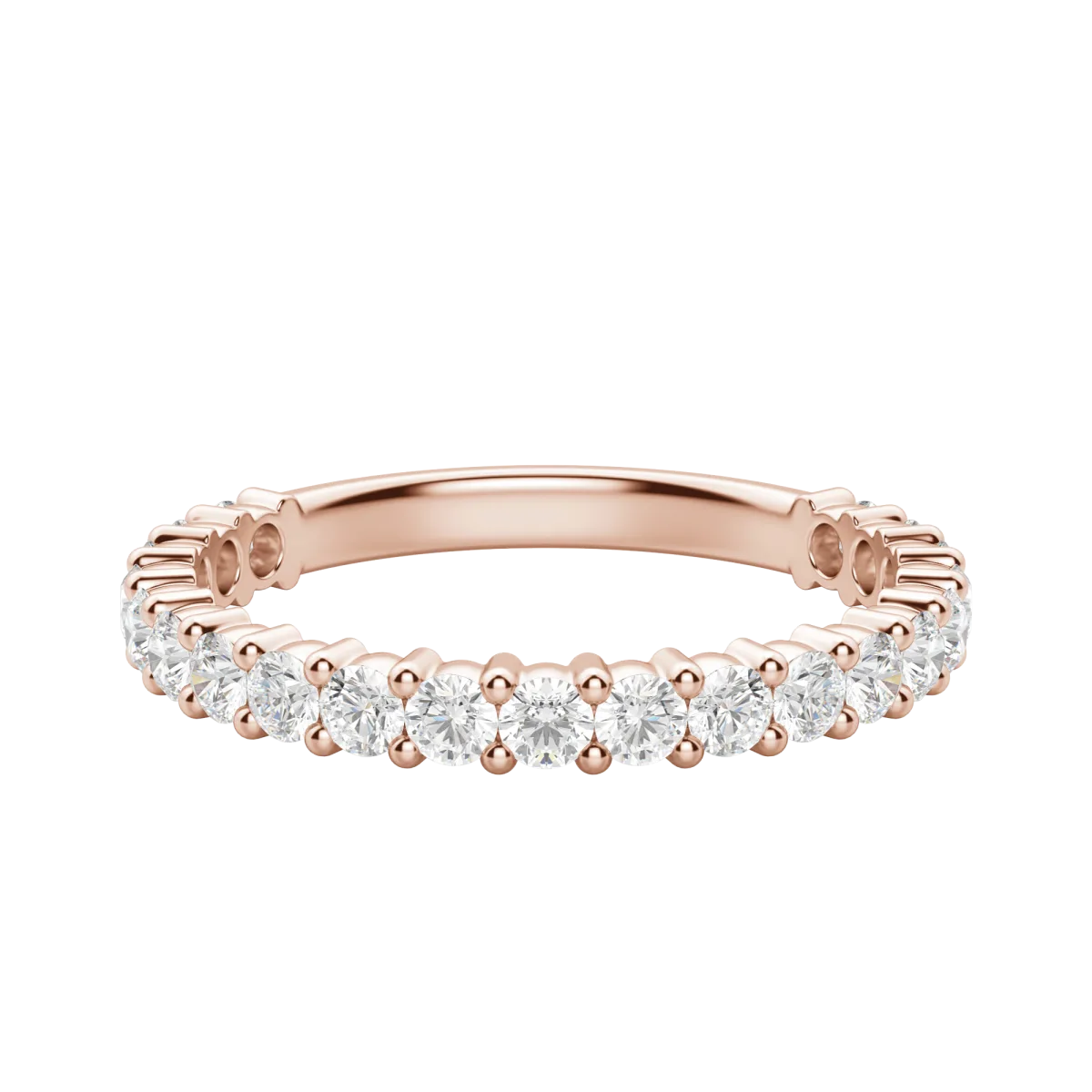 Round Cut Semi-Eternity Band (2/3 tcw), Lab Grown Diamonds