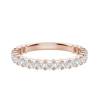 Round Cut Semi-Eternity Band (2/3 tcw), Lab Grown Diamonds