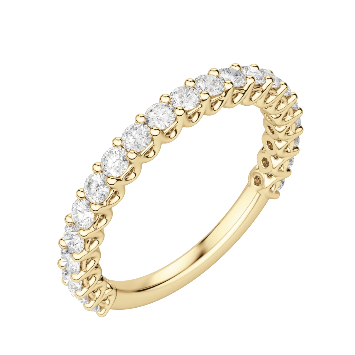 Round Cut Scallop Set Semi-Eternity Band (0.65 tcw), Lab Grown Diamonds