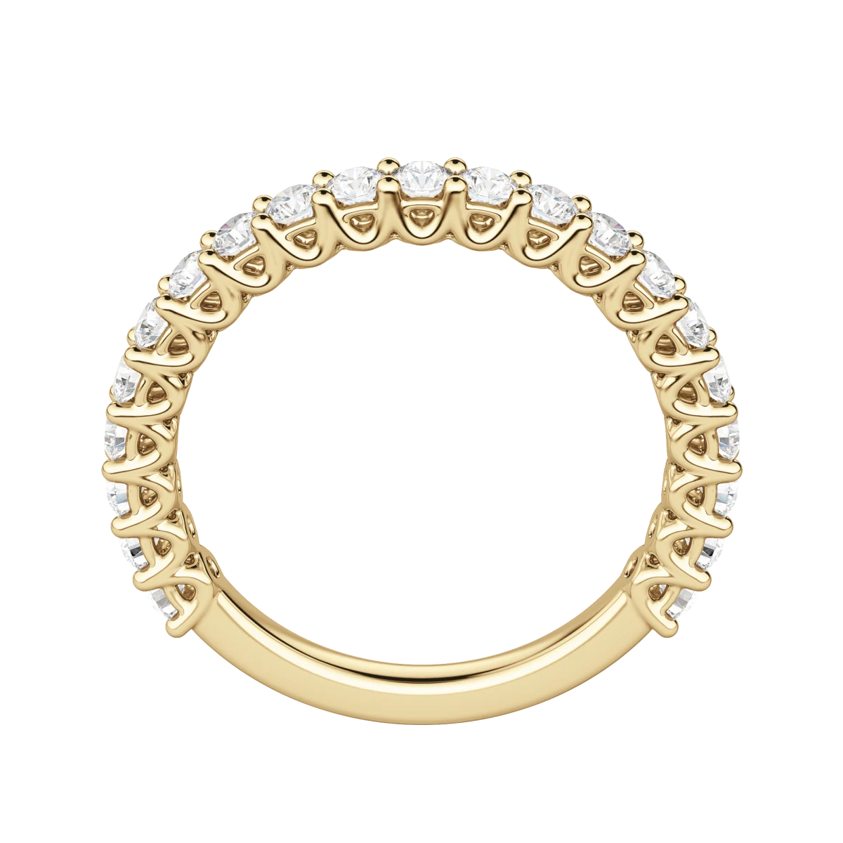 Round Cut Scallop Set Semi-Eternity Band (0.65 tcw), Lab Grown Diamonds