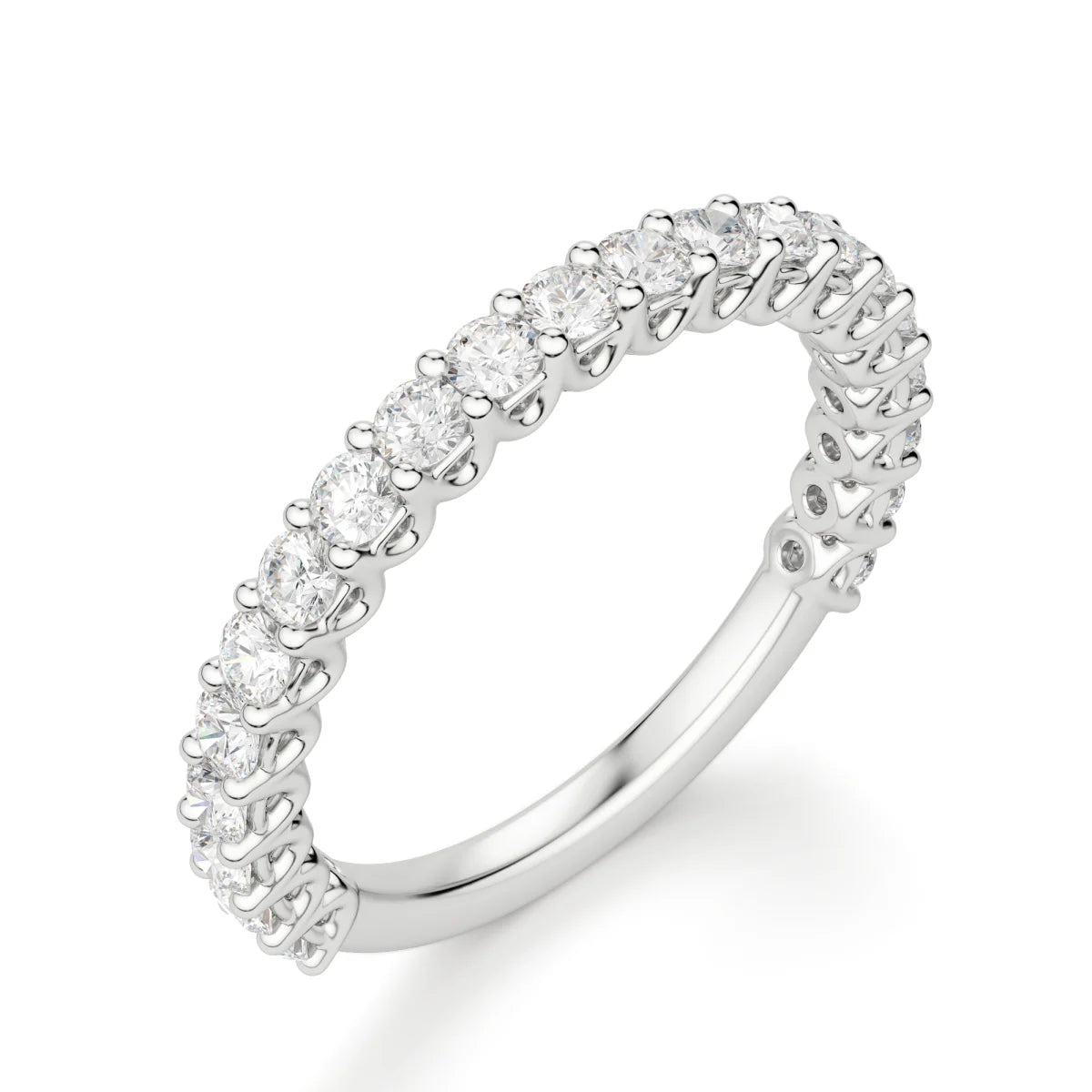 Round Cut Scallop Set Semi-Eternity Band (0.65 tcw), Lab Grown Diamonds