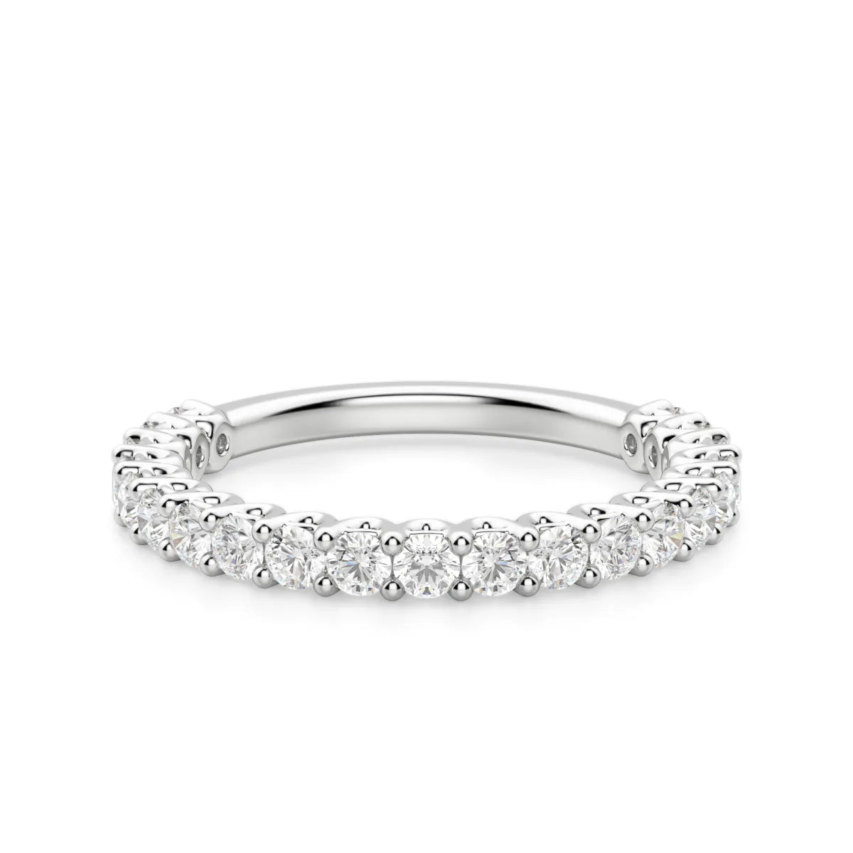 Round Cut Scallop Set Semi-Eternity Band (0.65 tcw), Lab Grown Diamonds