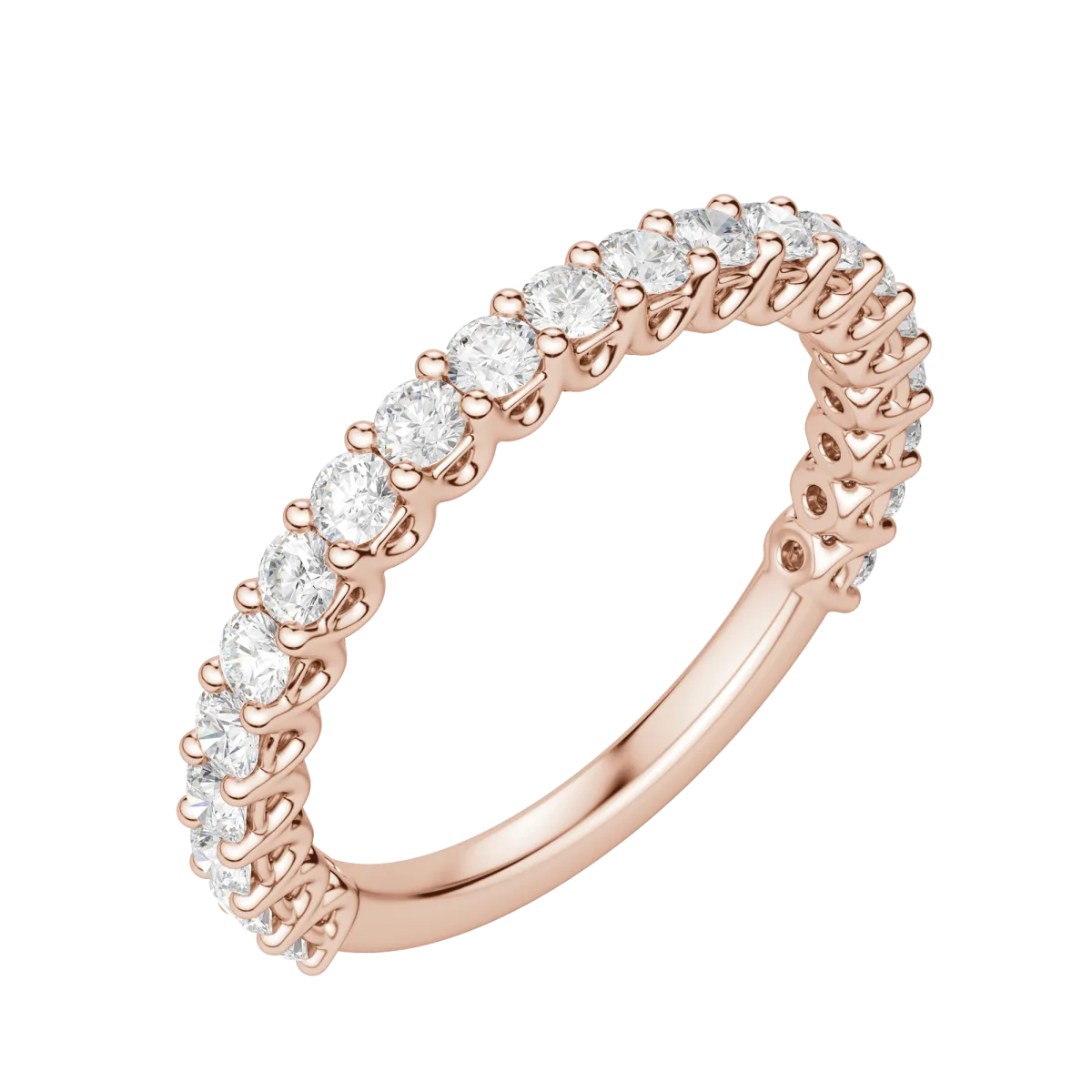 Round Cut Scallop Set Semi-Eternity Band (0.65 tcw), Lab Grown Diamonds