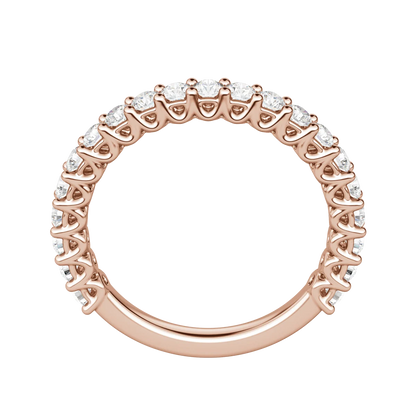 Round Cut Scallop Set Semi-Eternity Band (0.65 tcw), Lab Grown Diamonds