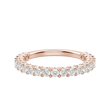 Round Cut Scallop Set Semi-Eternity Band (0.65 tcw), Lab Grown Diamonds