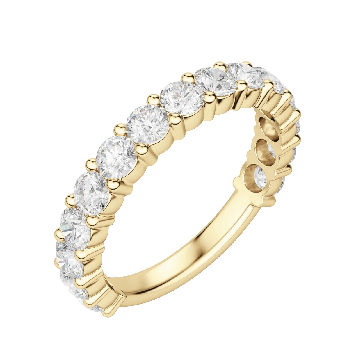 Round Cut Semi-Eternity Band (1 2/3 tcw), Lab Grown Diamonds