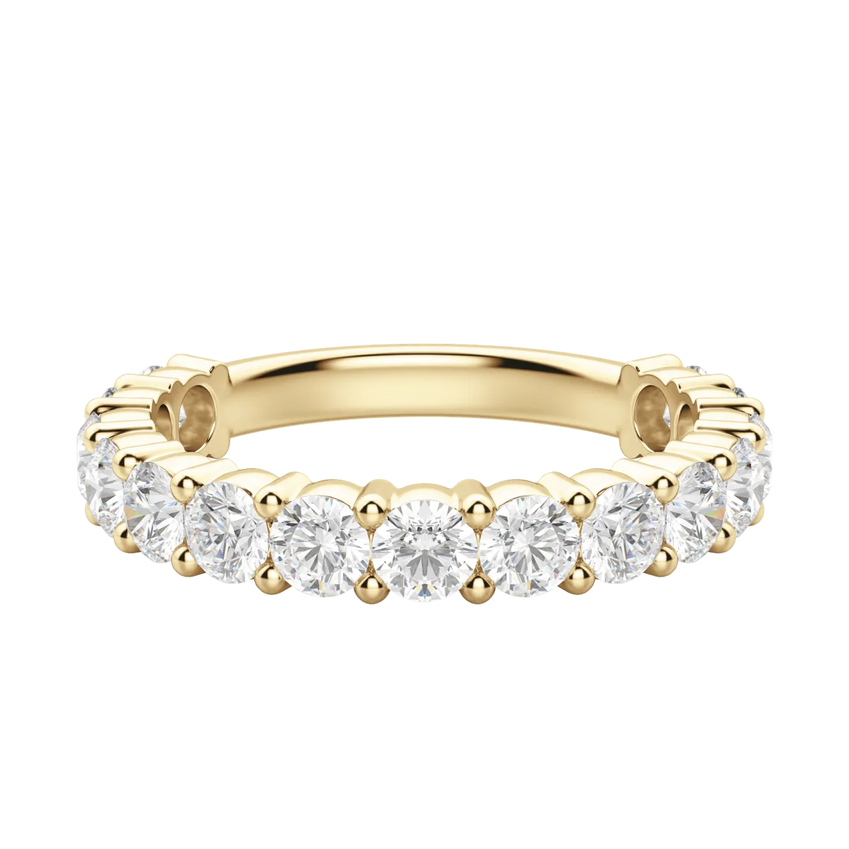 Round Cut Semi-Eternity Band (1 2/3 tcw), Lab Grown Diamonds