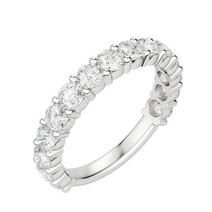 Round Cut Semi-Eternity Band (1 2/3 tcw), Lab Grown Diamonds