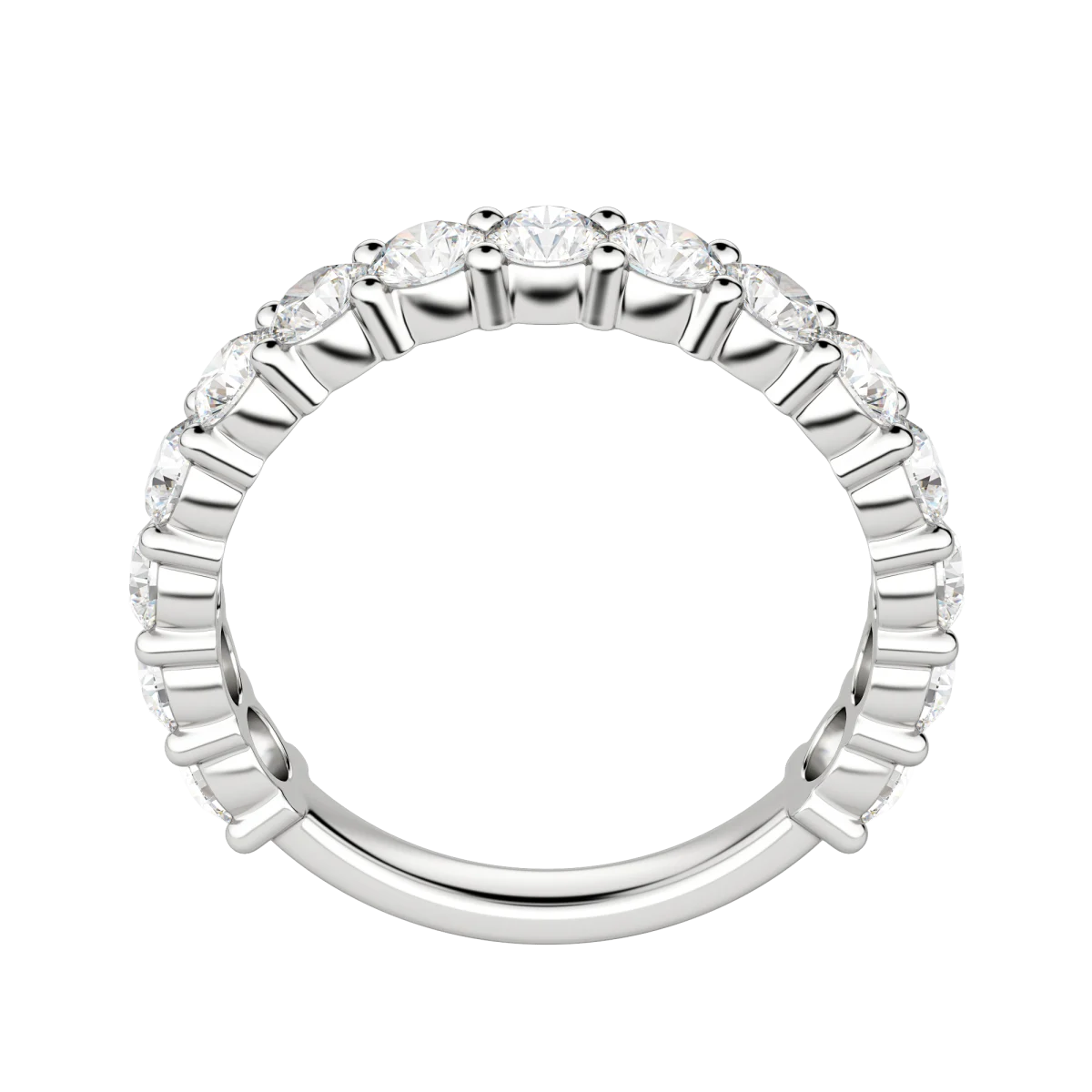 Round Cut Semi-Eternity Band (1 2/3 tcw), Lab Grown Diamonds