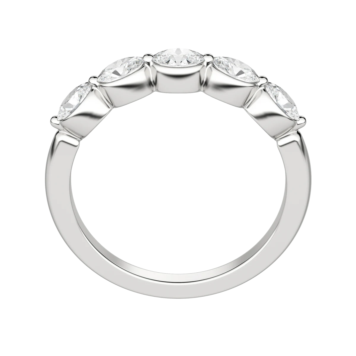 Five Stone Oval Anniversary Band