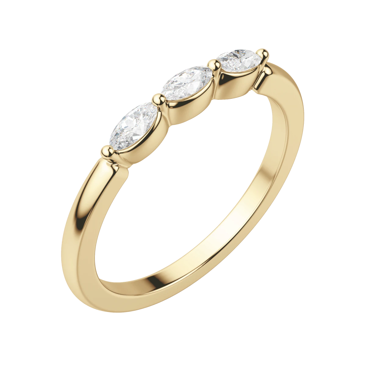 Three Stone Oval Anniversary Band