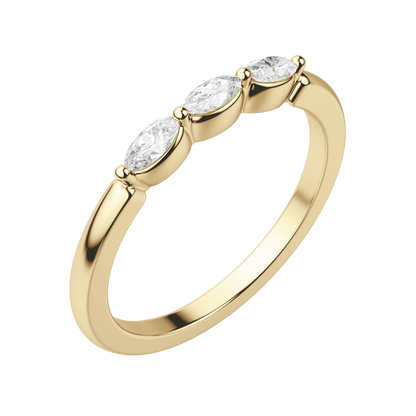 Three Stone Oval Anniversary Band