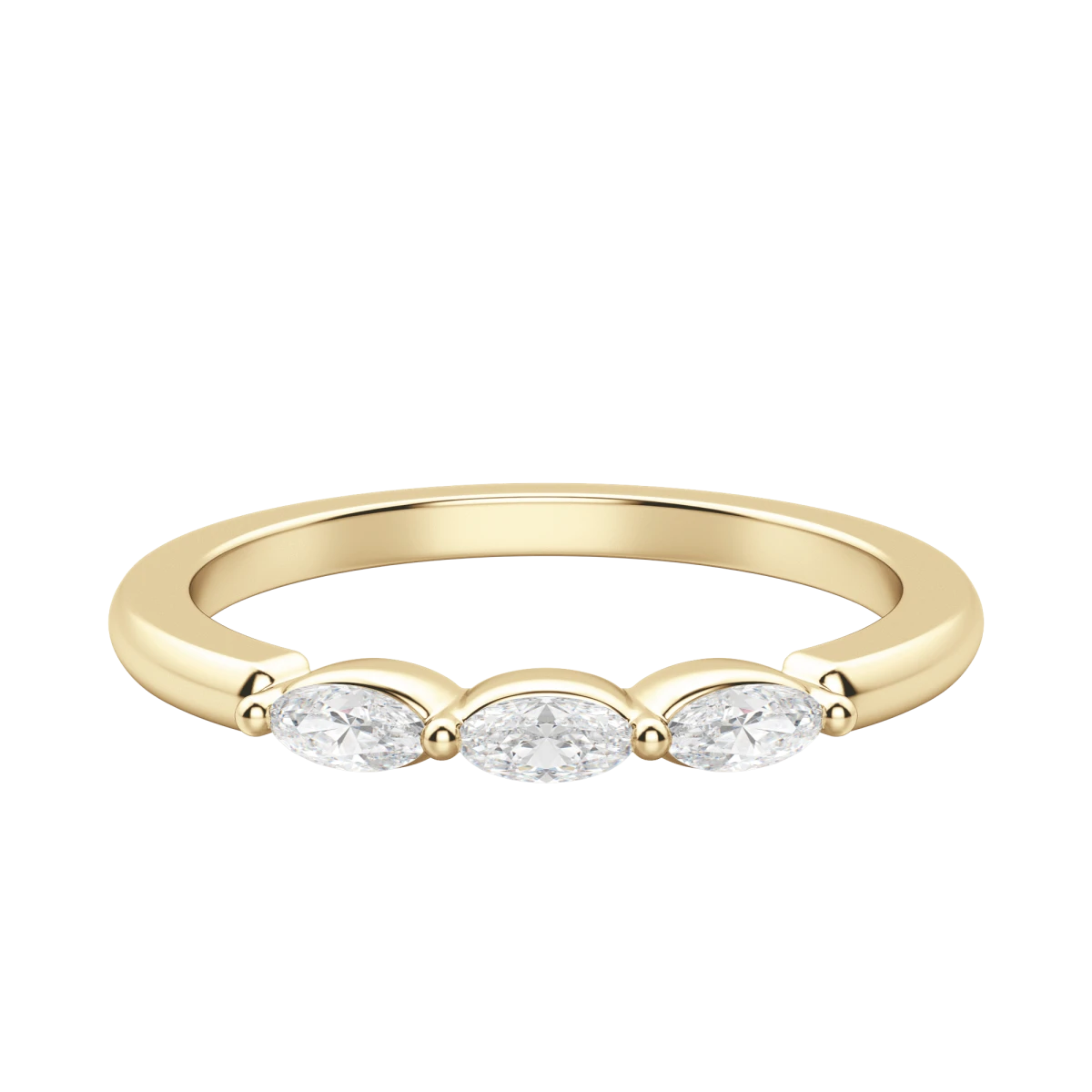 Three Stone Oval Anniversary Band