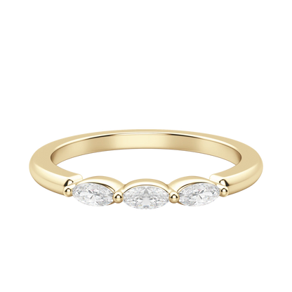 Three Stone Oval Anniversary Band