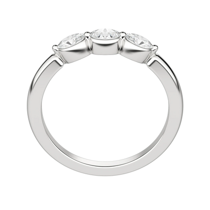 Three Stone Oval Anniversary Band