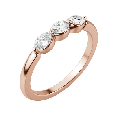 Three Stone Oval Anniversary Band