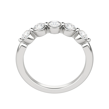 Five Stone Round Cut Anniversary Band