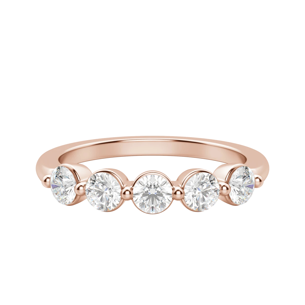 Five Stone Round Cut Anniversary Band